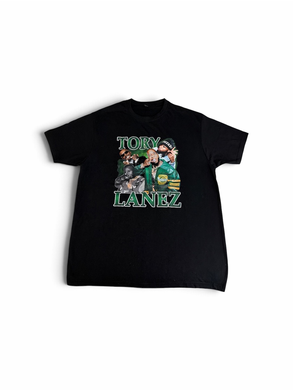 Tory Lanez Graphic Tee - Black with Green Print